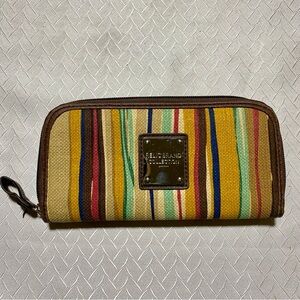 RELIC Multicolor Striped Canvas Wristlet with Zipper Edge Closure